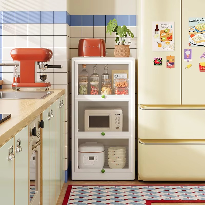 Kitchen Appliances Stores - Corner Steel Narrow Cabinet for Refrigerator