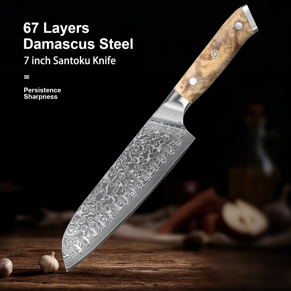 Damascus Kitchen Knife 7.1 Inc - Kitchen Appliances Luxury 评论和价格