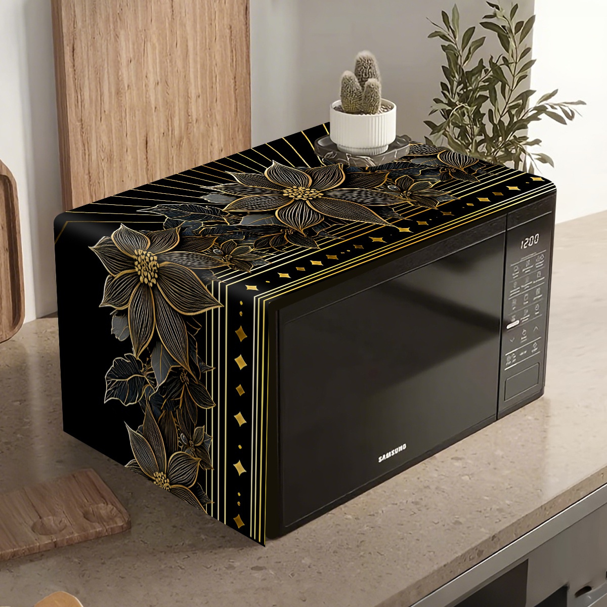 Luxury Black Gold Floral Micro - Kitchen Appliances Luxury 评论和价格