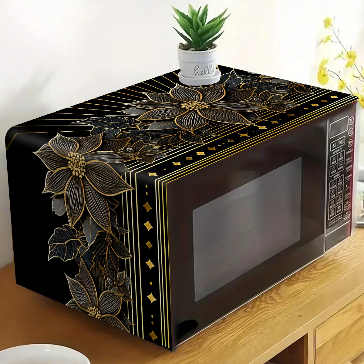 Luxury Black Gold Floral Micro - Kitchen Appliances Luxury 评论和价格