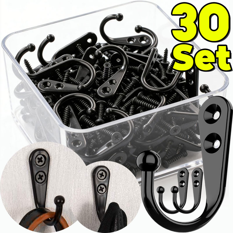 Black Metal Hooks with Screws  - Kitchen Appliances Shelves 评论和价格
