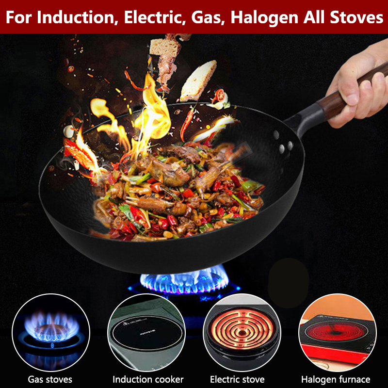 Carbon Steel Wok Pan 32cm Stir - Wok Electric Flat 评论和价格