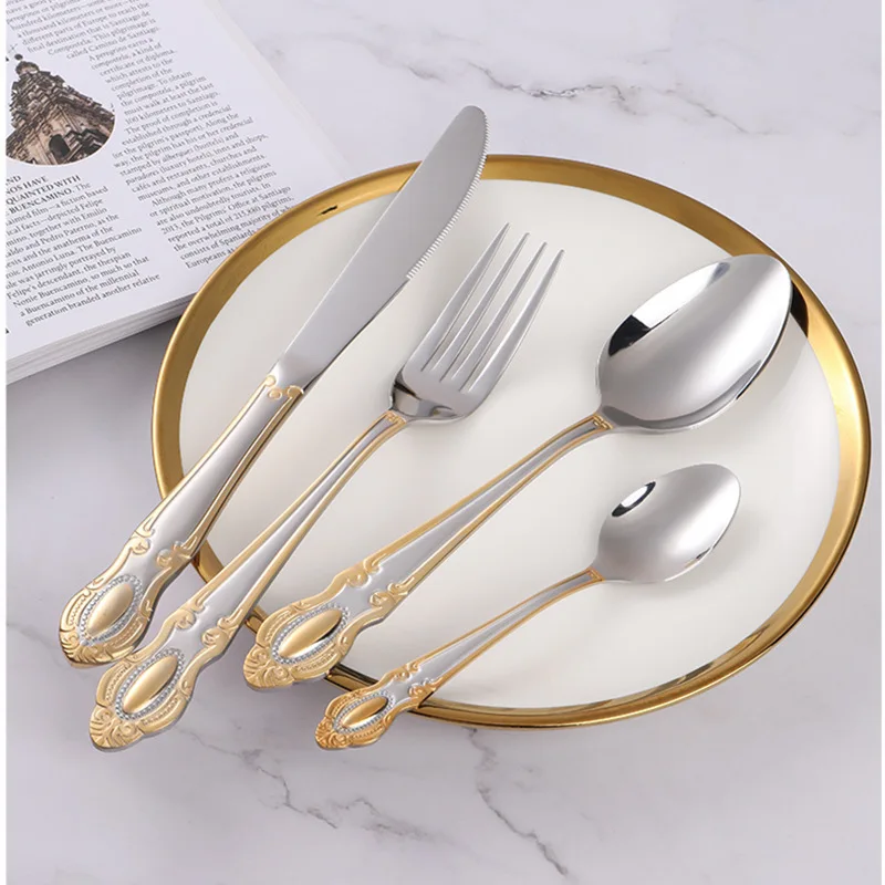 Golden Cutlery Set,Luxury Retr - Kitchen Appliances Luxury 评论和价格