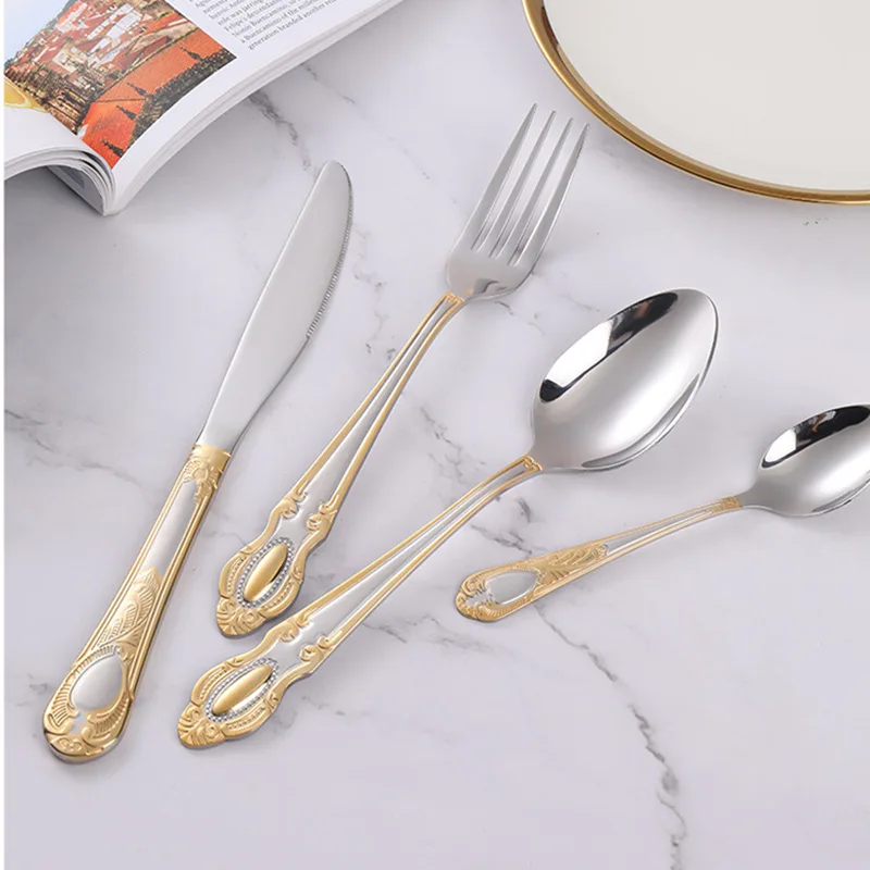 Golden Cutlery Set,Luxury Retr - Kitchen Appliances Luxury 评论和价格