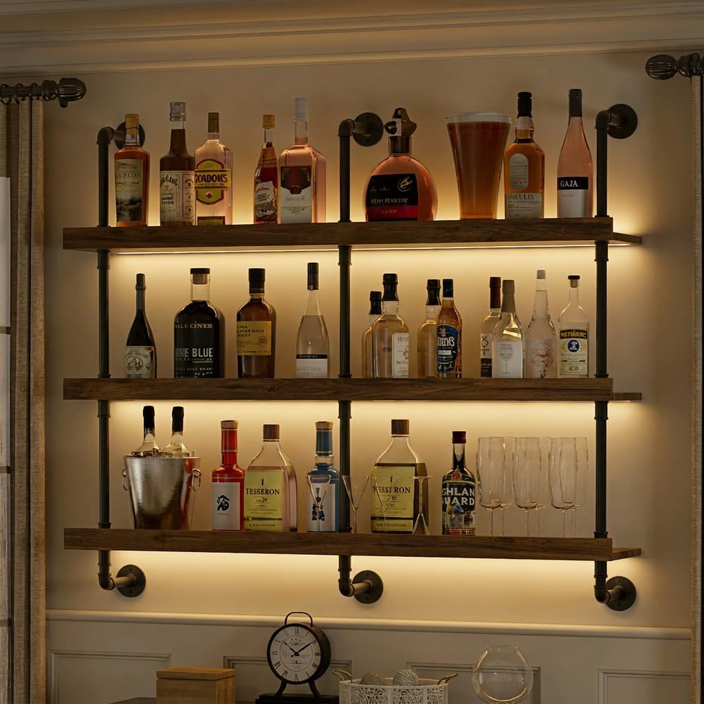Wall Mounted Wine Rack With LE - Kitchen Appliances Shelves 评论和价格