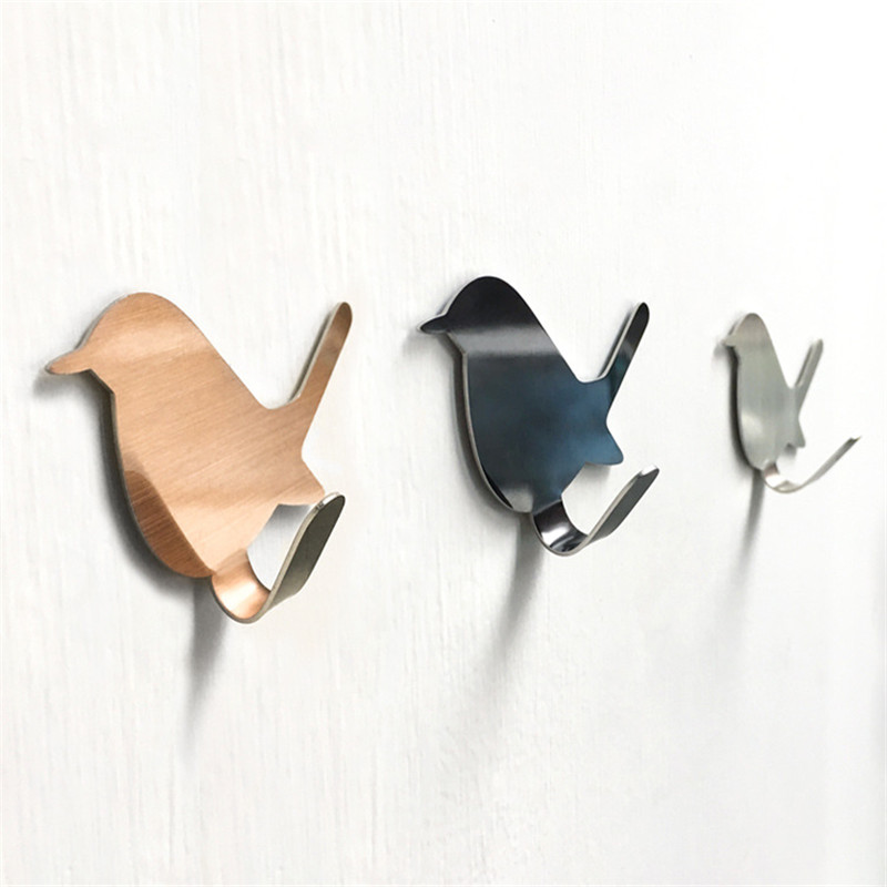 2Pcs Self Adhesive Hooks Bird  - Kitchen Appliances Shelves 评论和价格