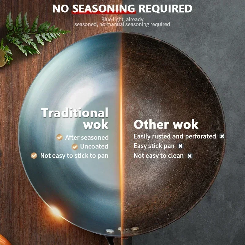 Flat Bottom Wok Pan 13.5